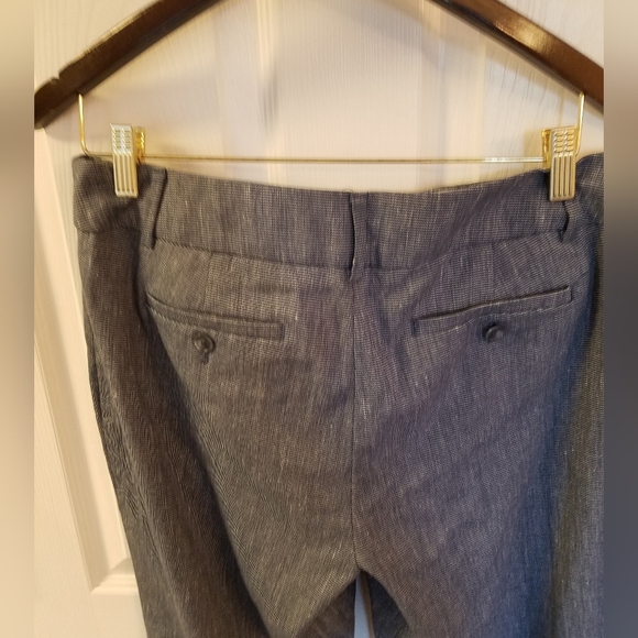 LOFT Petites Marisa Trouser Blue Linen Blend Pants Size 12P - Picture 6 of 15